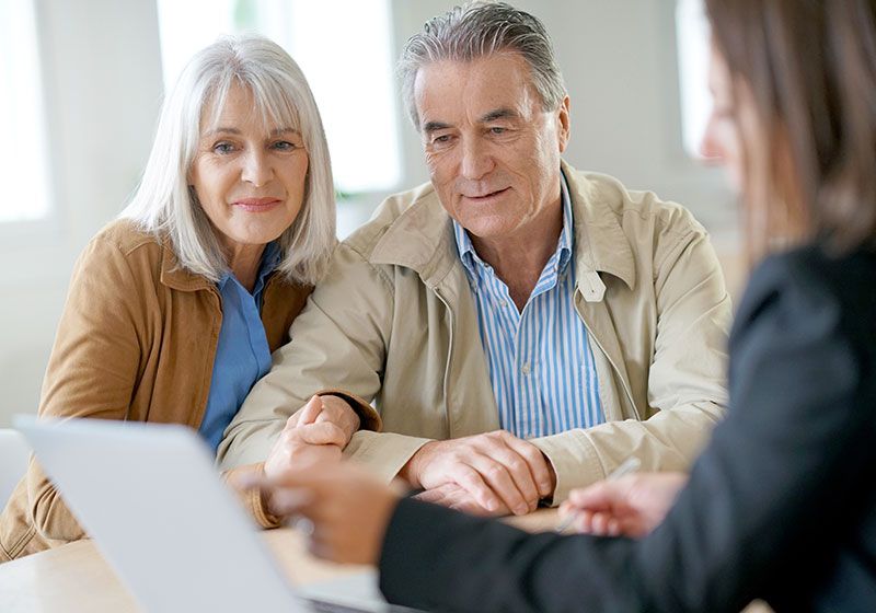 old couple receiving financial advice