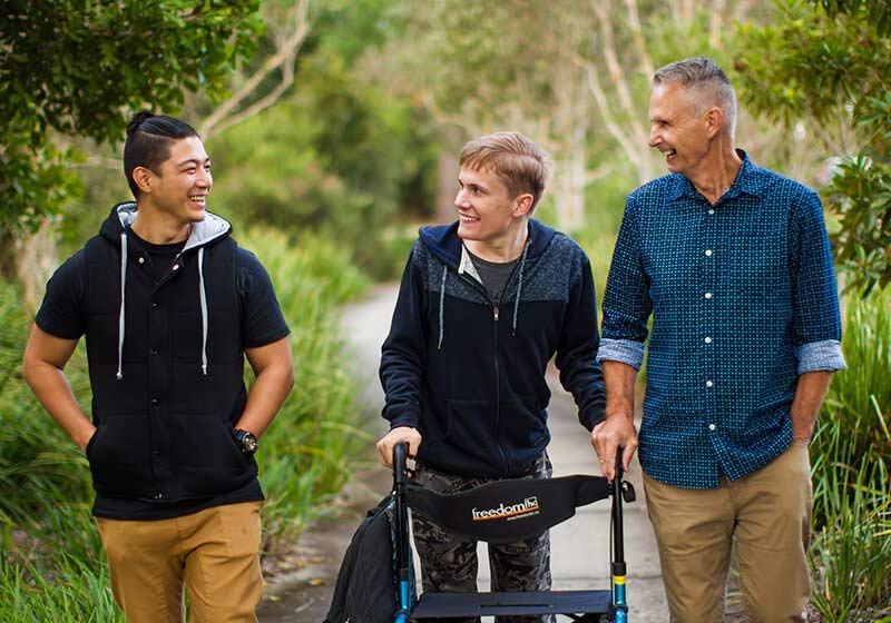 Three men walking