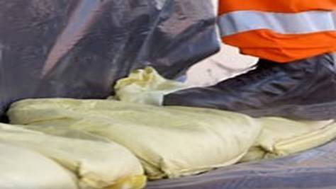 Sandbags placed on the ground