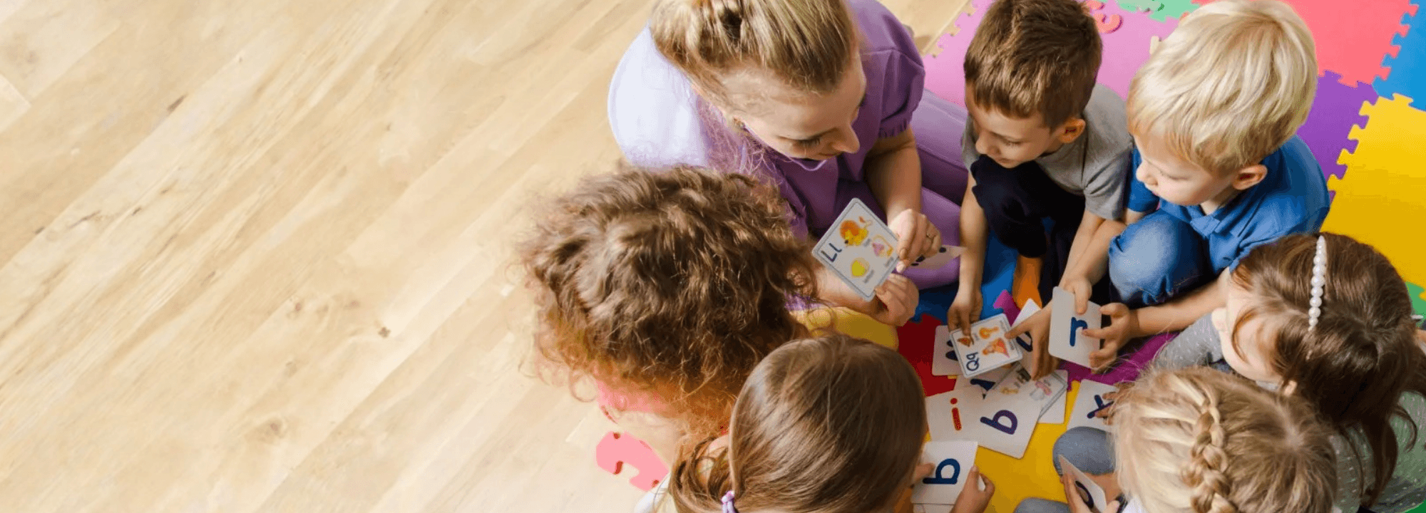 Kids playing in a circle at Day Care