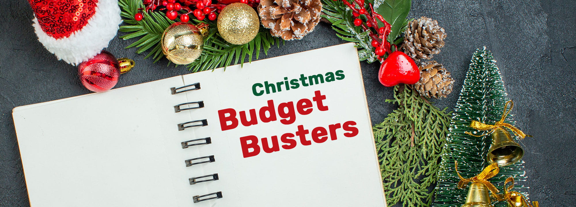 UnitingCare Christmas Budget Busters text on Christmas image